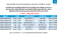مواعيد مناقشات الماجستير 2025